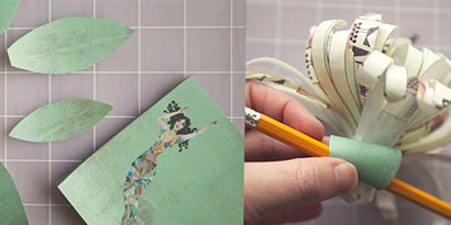 Choose some leafy-looking paper and cut out leafs