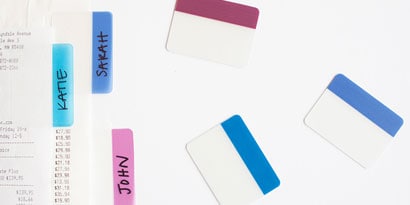 collect each receipt and label it with a Post-it® Tab