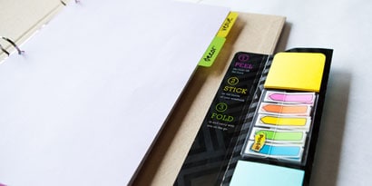 Write the section on a Post-it® Tab